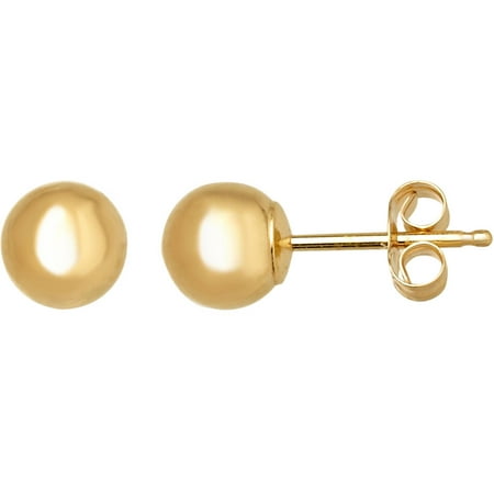 fine stud gold 5mm earrings ball brilliance jewelry 14kt yellow