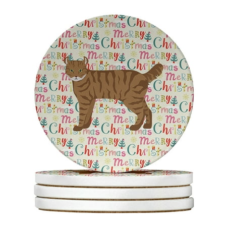 

Highlander Lynx #3 Cat Christmas Large Sandstone Coasters Pack of 4 4 in x 4 in