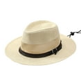 thumbnail image 2 of Just In! Kilaqueen Men's Hats Classic Straw Hat Vintage Jazz Hat Casual Short Brim Panama Hats Outdoor Beach Sun Hats with Belt and Chin Strap Hiking Riding Hats, 2 of 5