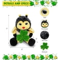 thumbnail image 3 of DolliBu Super Soft Sitting Bee Stuffed Animal with Green Plush Shamrock, Cute Green Shamrock Plush, Fun St Patricks Day Stuffed Animal Bee, Good Luck St Patricks Day Toys for Kids, Baby - 7 Inches, 3 of 7