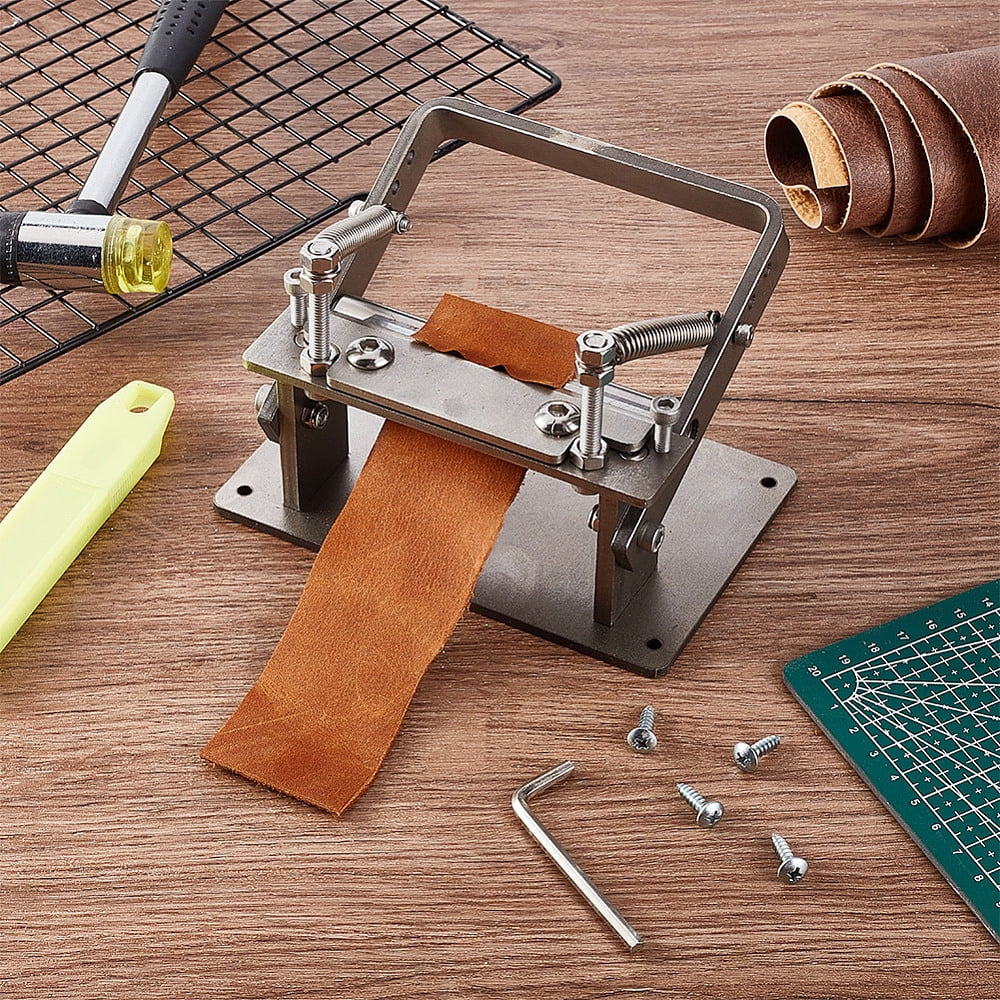 Manual Stainless Steel Leather Peeling Skiving Machine DIY with 10pcs Blades Leather Peel Working Tools Manual Leather Splitter