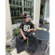 thumbnail image 4 of Camiseta de verano de malla personalizada sencilla con letras para hombre, diseño de hip-hop moderno Y2K, camisetas casuales versátiles y deportivas para parejas, 4 of 5