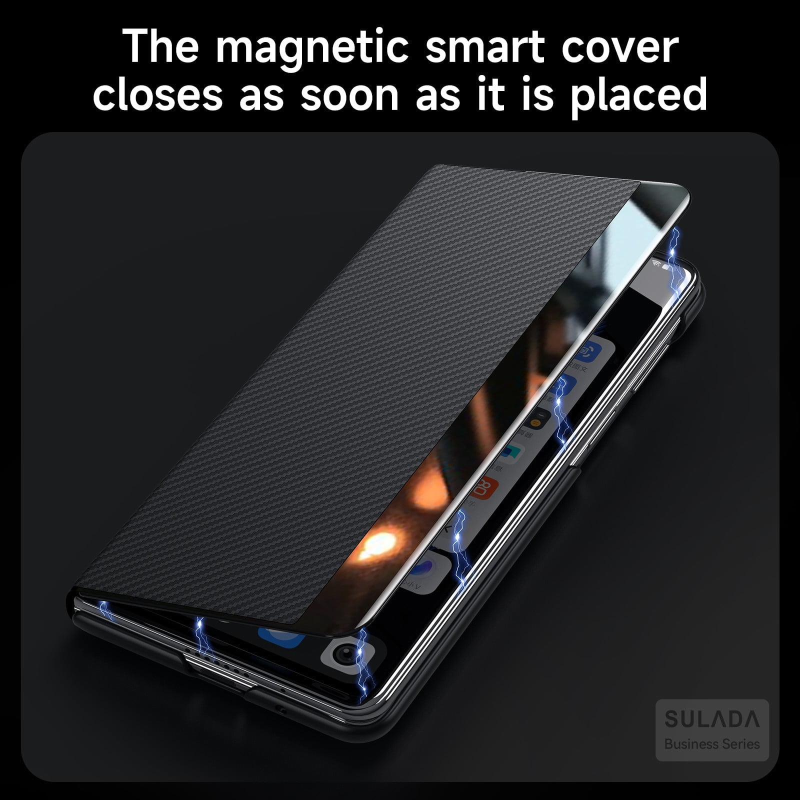 For Samsung Galaxy Z Fold7 Fold 7 Carbon Fiber Pattern Magnetic Flip Leather Fashion Case Cover