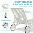 thumbnail image 5 of Villeston Outdoor Lounge Chaise , Poolside Lounger Outside Cast Aluminum Tanning Chairs with Adjustable Backrest and Moveable Wheels, White, 5 of 8