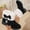 Black, variant on Women Bow Bead Decor Fleece Cuff Ankle Snow Boots, Soft Faux Suede Low Flat Heel Warm Short Booties, Cute Winter Boots Black 6.5(38)