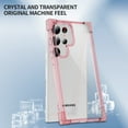 thumbnail image 5 of Allytechgroup Crystal Clear Case for Samsung Galaxy S25 Ultra, Support Wireless Charging Military Grade Drop Protection Non-Yellowing Anti-Fingerprint Protective Cover Case, Pink, 5 of 7