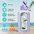 64 oz Water Bottle Half Gallon Insulated Water Bottle with Straw