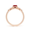 thumbnail image 2 of ANGARA Lab Grown Pear-Shaped Ruby Side Stone Engagement Ring for Women in 14K Rose Gold (Size-7x5mm) | July Birthstone, Birthday, Anniversary, Jewelry Gift for Women | Lab-Grown Ruby Ring, 2 of 7
