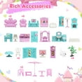thumbnail image 2 of Freecat Doll House Kit Girls Toy, 11 Rooms DIY Pretend Play Dollhouse Playset Toys with Accessories and Furniture, Princess House for Toddlers, Christmas Birthday Gifts for 6-12 Year Old Girls (Pink), 2 of 6