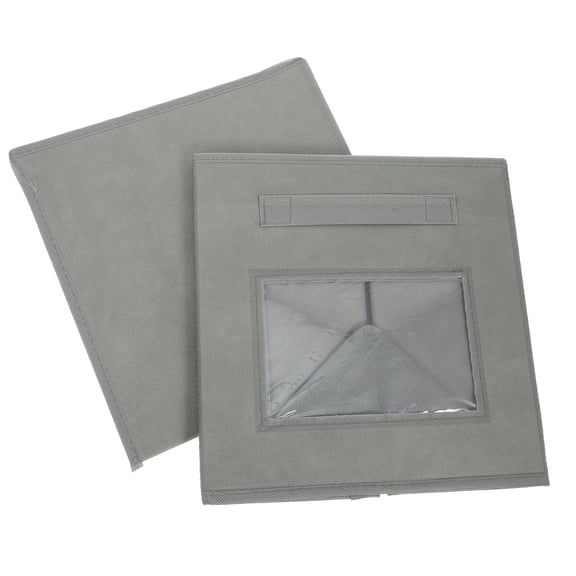 DINHEAROM 1Pcs Collapsible Storage Bins in Grey Cloth for Home Users 11x11x11in