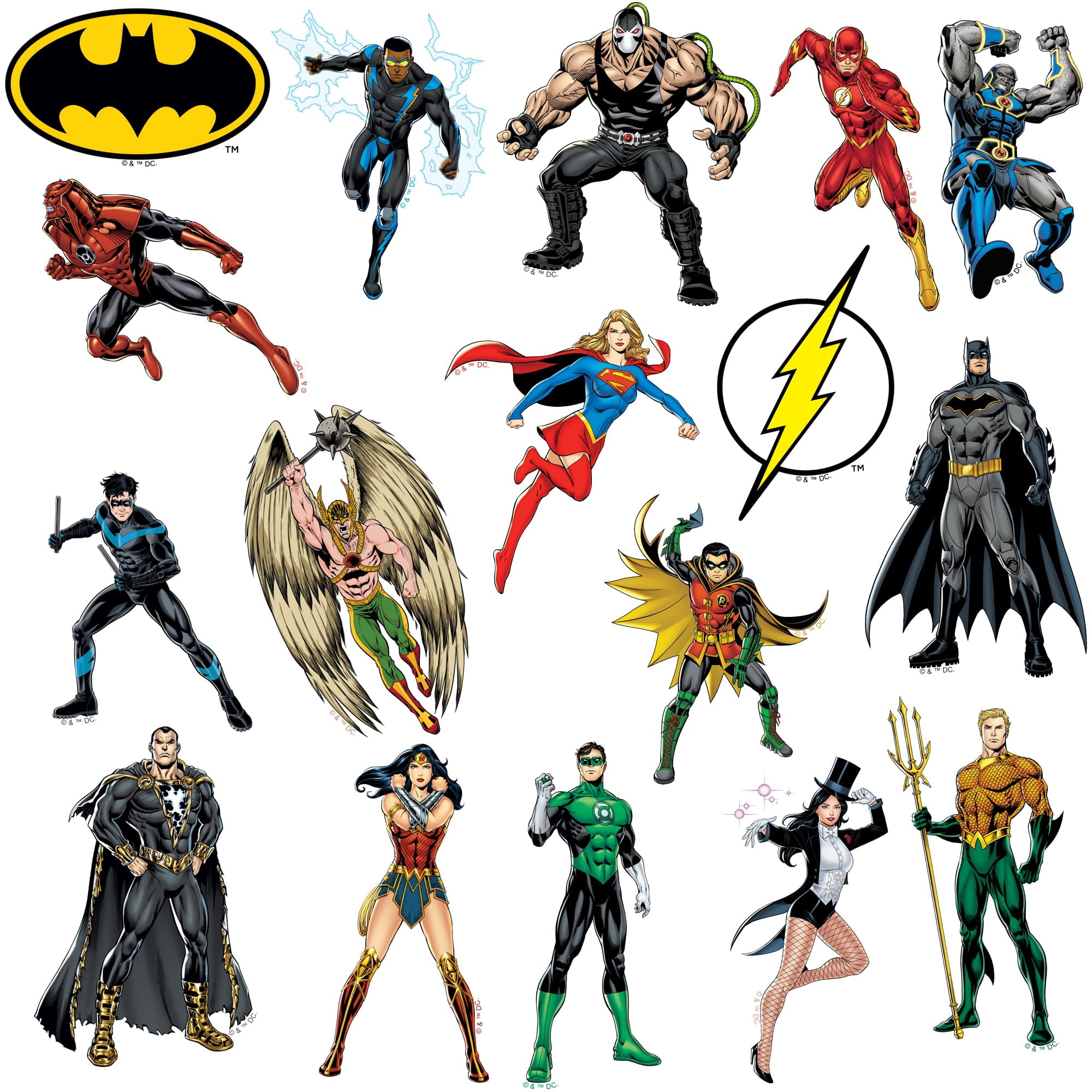 Justice League Characters 100ct Vinyl Large Deluxe Stickers Variety Pack  Die Cut Decals for Laptop, Water Bottle, Scrapbooking, Tablet, Indoor/Outdoor