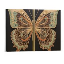 BCIIG Butterfly Canvas Wall Art Decor: Hand & Oil Painted Masterpieces with Gold Leaf Accents | Set of 2, 20x16Inch Each | Premium 260 GSM Canvas, Ready to Hang Wall Art for Living Room