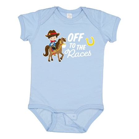 

Inktastic Off to the Races with Cowboy on Horse Gift Baby Boy Bodysuit