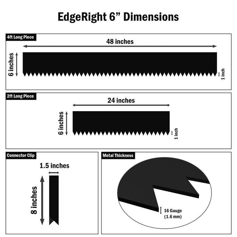 Edge Right Hammer In Landscape Edging 6 inch depth 16 Gauge