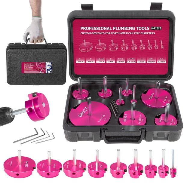 Kit escariador de tubos de PVC E-Cowlboy Premium de 9 piezas para 1/2 taladros