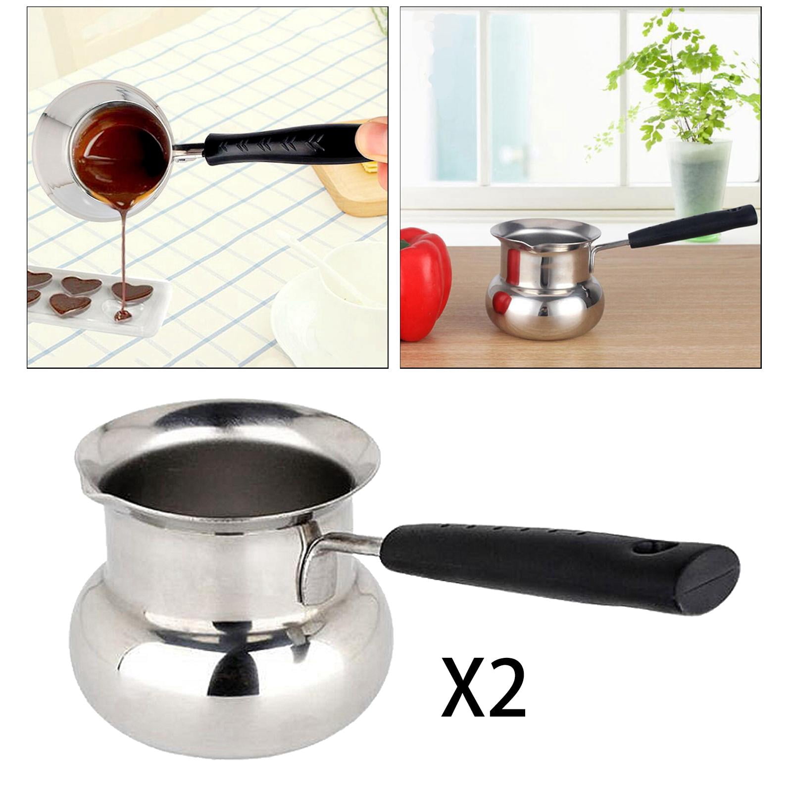 Fiocias Long Handle Wax Melting Pot DIY Candle Soap Melts Pot Metal Coffee Pitcher Latte 9ml