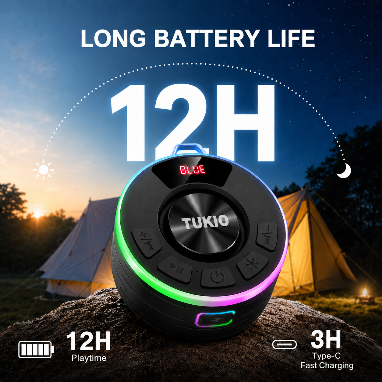 Tukio IPX7 Waterproof Bluetooth Shower Speaker with Suction Cup photo 4