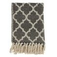 thumbnail image 2 of Saro Lifestyle Cotton Throw Blanket with Moroccan Tile Design Grey, 2 of 5