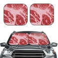 thumbnail image 2 of Cauagu Striped Meat Print Car Front Windshield Sun Shade,Foldable Anti-UV Car Sunshade for Front Window for Most Vehicles-Small, 2 of 6