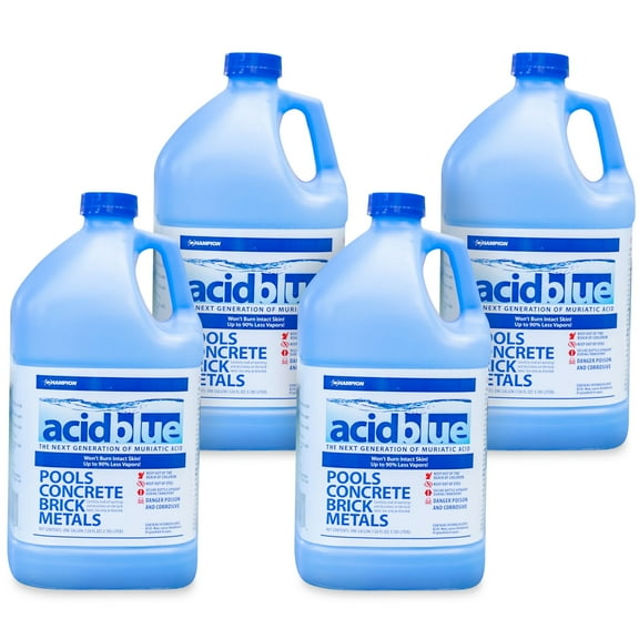 Champion 4 Pk AcidBlue Skin Protec Muriatic Acid w/ Vapor Reduction, 1 Gal