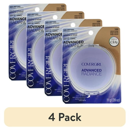 (4 pack) COVERGIRL Advanced Radiance Age-Defying Pressed Powder 120 Natural Beige 0.44 oz (Packaging Mary Vary)