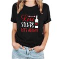 thumbnail image 2 of Cadeau de Saint-Valentin pour Femmes Mode Col Rond Imprimé T-shirt à Manches Courtes Décontracté Ample Hauts, 2 of 8
