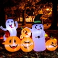 thumbnail image 1 of Costway 6 FT Long Halloween Inflatable Decor 4 Pumpkins & Ghosts w/ Built-in LED Lights, 1 of 10