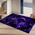 thumbnail image 4 of Marble Black Large Area Rugs, Abstract Purple Wave Runner Rugs, Non-Slip Floor Throw Mat, Rectangle Carpet for Living Room, Bedroom, Hallway Front Entrance, Kitchen, Dining, 4' x 5'3", 4 of 7