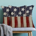 thumbnail image 2 of 4th of July Memorial Day Pillow Covers 16x16 Set of 2, American Day Patriotic Retro Star and Stripe Decorative Throw Pillowcase Independence Day Cushion Cover for Sofa Couch LivingRoom Decor, 2 of 6