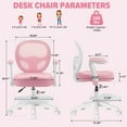 thumbnail image 5 of Hoffree Kids Desk Chair with Flipped Arms Wheels Ergonomic Study Chair with Footrest Adjustable Height Rolling Desk Chair for Teens Boys Girls in Study Room Grey, 5 of 11
