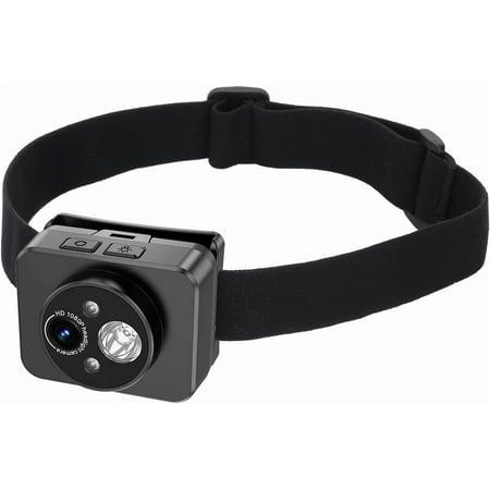 Head-Mounted Camera, LED headlamp, 1080P HD Action Camera, Wearable Video Recording, 64GB Internal Storage, Suitable for Nighttime Outdoor Activities Such as Electricians, Cycling, and Fishing