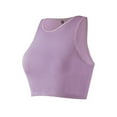 thumbnail image 2 of snowsong Sports Bras,Bras for Women Women's 1 Piece Crop Tank Tops Ribbed Seamless Workout Sleeveless Shirts Racerback Crop Tops Bralettes for Women,Wireless Bra,Seamless Bras Purple L, 2 of 9