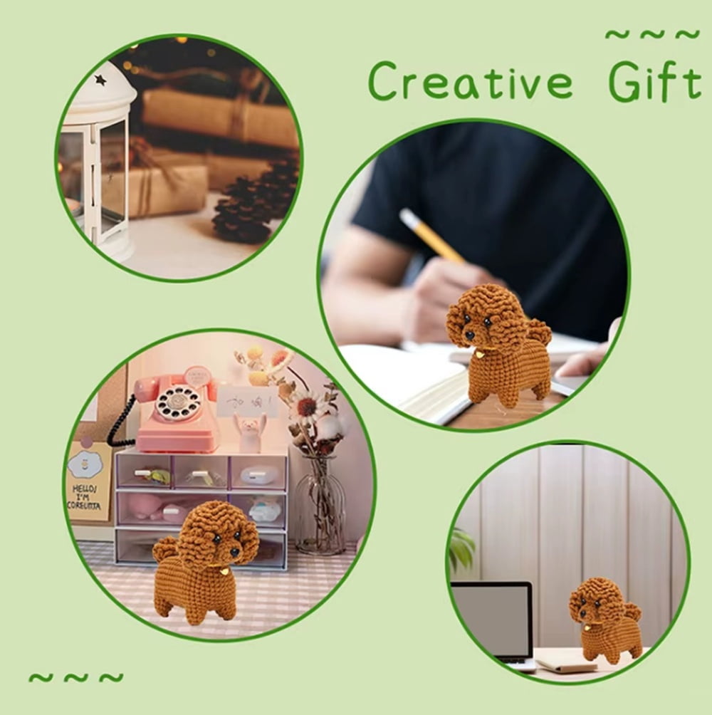 TIKA Teddy Dog Crochet Kit for Beginners, Amigurumi Starter Set with Video Tutorial