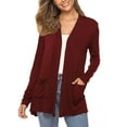 thumbnail image 2 of Cardigans for Women Loose Casual Long Sleeved Open Front Breathable Cardigans with Pockets, 2 of 5