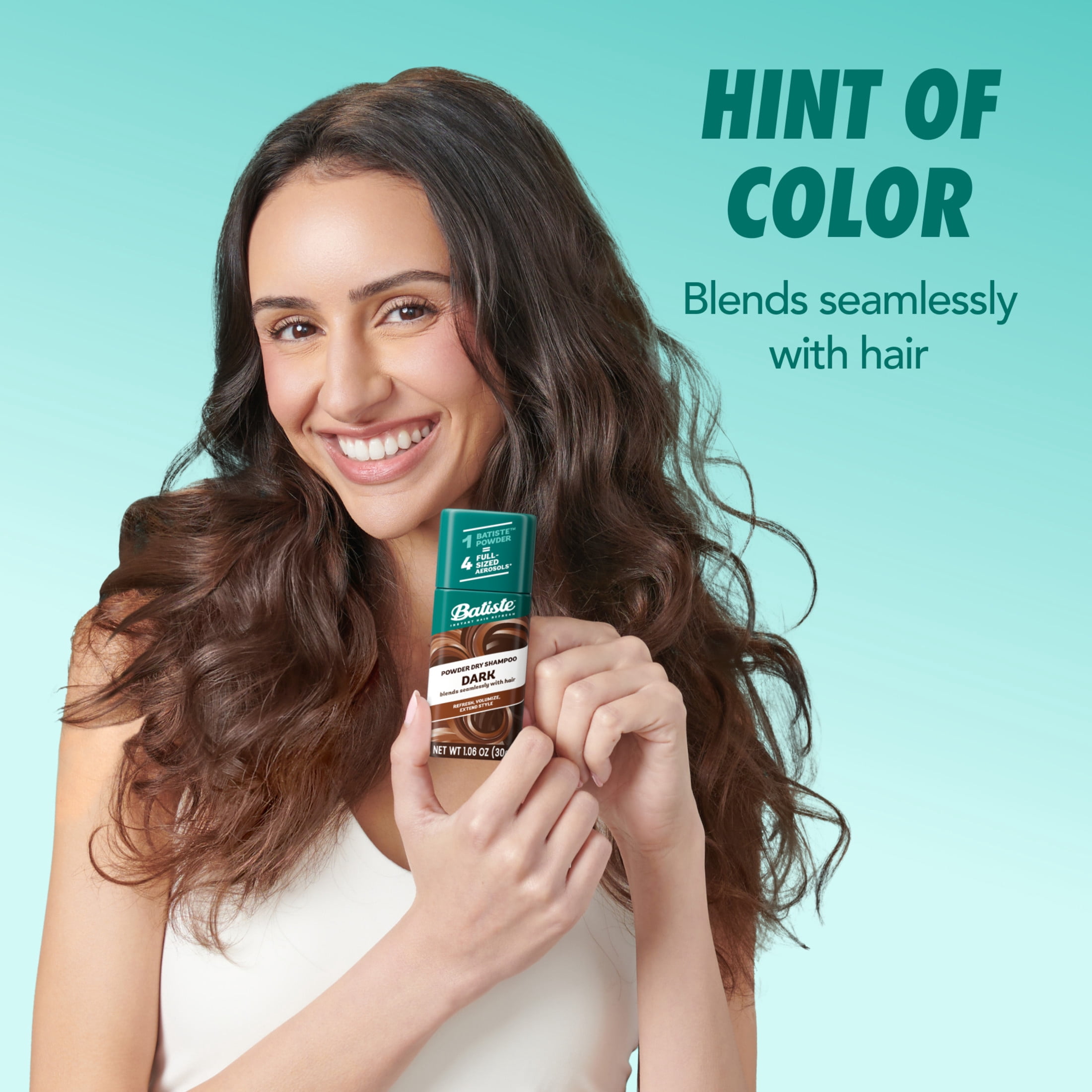 Batiste Powder Dry Shampoo, Oil-Absorbing, Non-Aerosol, Blends Seamlessly for Dark Hair, Instant Hair Refresh, TSA Compliant (1.06 oz)