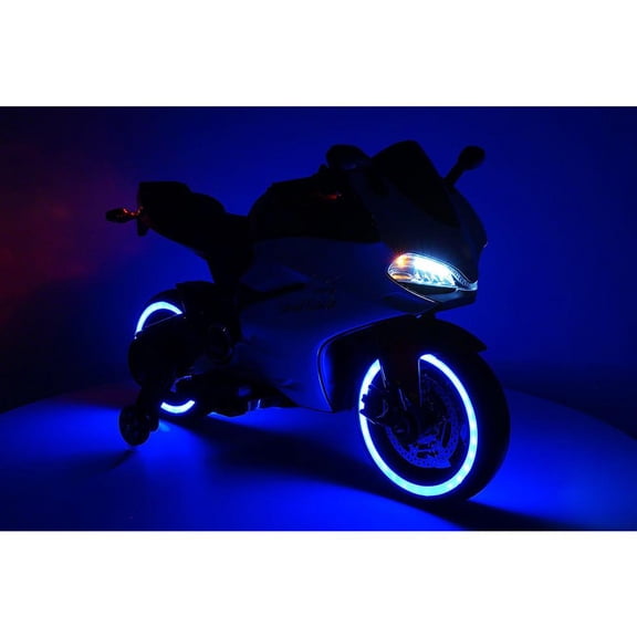 2021 Racing Style Ride On Car Motorcycle Toy for Kids 12V Powered  Blue