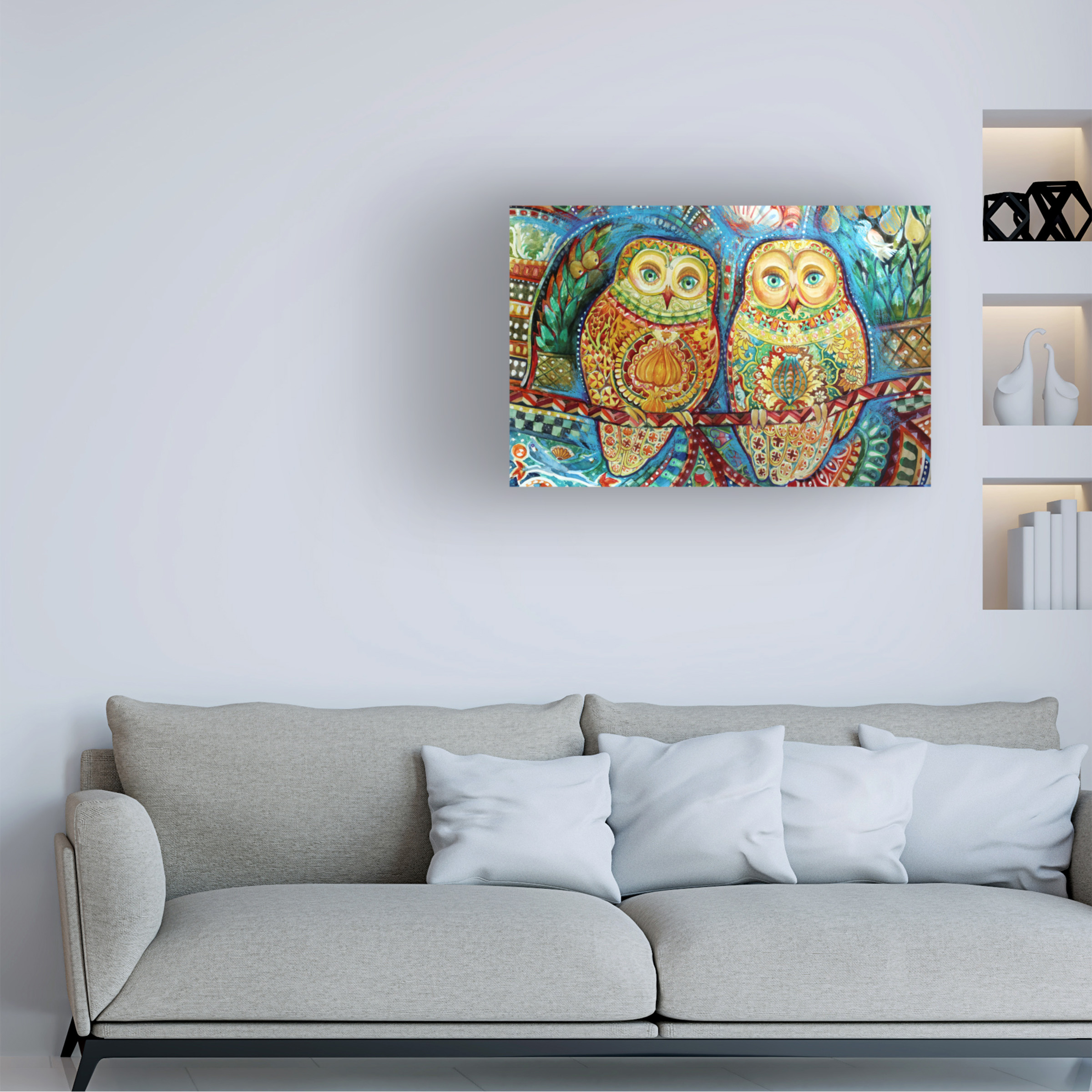 Trademark Fine Art 'Byzantine Owls' Canvas Art by Oxana Ziaka