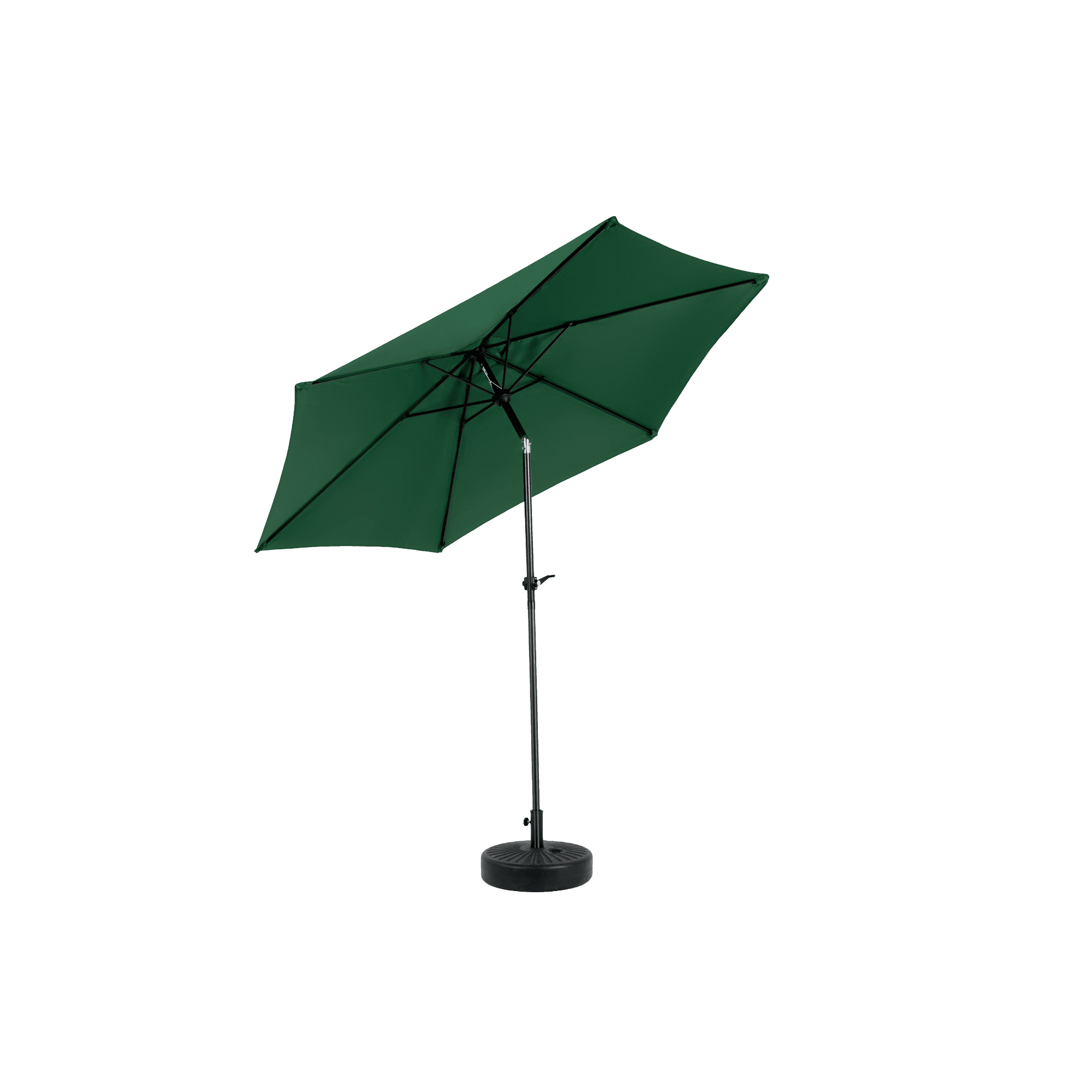 9FT Outdoor Patio Umbrella,Outdoor Table Umbrella with Push Button Tilt and Crank, Market Umbrella 6 Sturdy Ribs , Deck, Backyard, Pool (Base Not Included),Dark Green