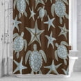 thumbnail image 2 of Marine Life Bathroom Shower Curtain, Vintage Blue Sea Turtles Starfish Black Background Waterproof Washable Soft Bath Curtain for Bathtub Decor with 12 Hooks&Grommet, 48x72 Inch, 2 of 9