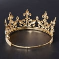 thumbnail image 6 of Gold Crown for Men Adjustable Imperial Medieval Birthday Crown Prom, 6 of 6
