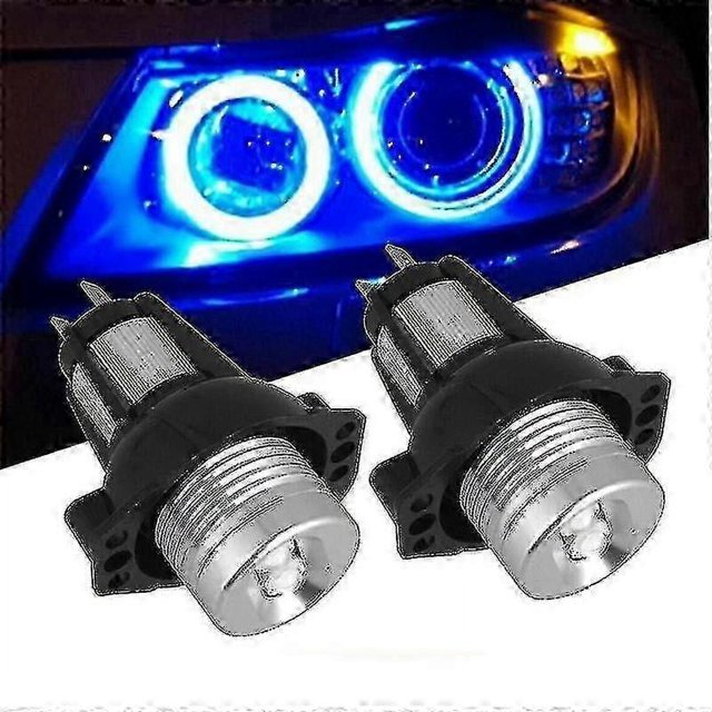 2pcs Blue Angel Eye Halo Ring Led Marker Light Bulb Kit For Bmw E90 E91 325i 328i