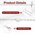 thumbnail image 4 of Uxcell 20 paquetes de cadenas de collar de 17.7 pulgadas, cadenas de cable chapadas en plata de 2.5mm con cierres de langosta para hacer joyas, 4 of 7
