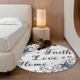 thumbnail image 2 of Round Area Rug 3 Ft, Farmhouse Washable Non-Slip Circle Carpet for Living Room/Bedroom, Blue Country Texas Star Vintage Berries Wooden Low-Profile Small Floor Mats Collection Rugs for Indoor, 2 of 8
