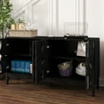 thumbnail image 6 of 60.5" Mid Century Modern Sideboard Buffet Cabinet with Storage, TV Media Console Table, Storage Cabinet with 4 Doors & Adjustable Shelves for Kitchen Dining Living Room Entryway, Black 18636, 6 of 15