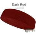 thumbnail image 2 of Couver Standard Size Unisex Head Sweatband fit for most Kids & Adult for all purpose 6 Pieces Pack, Dark Red, 2 of 6
