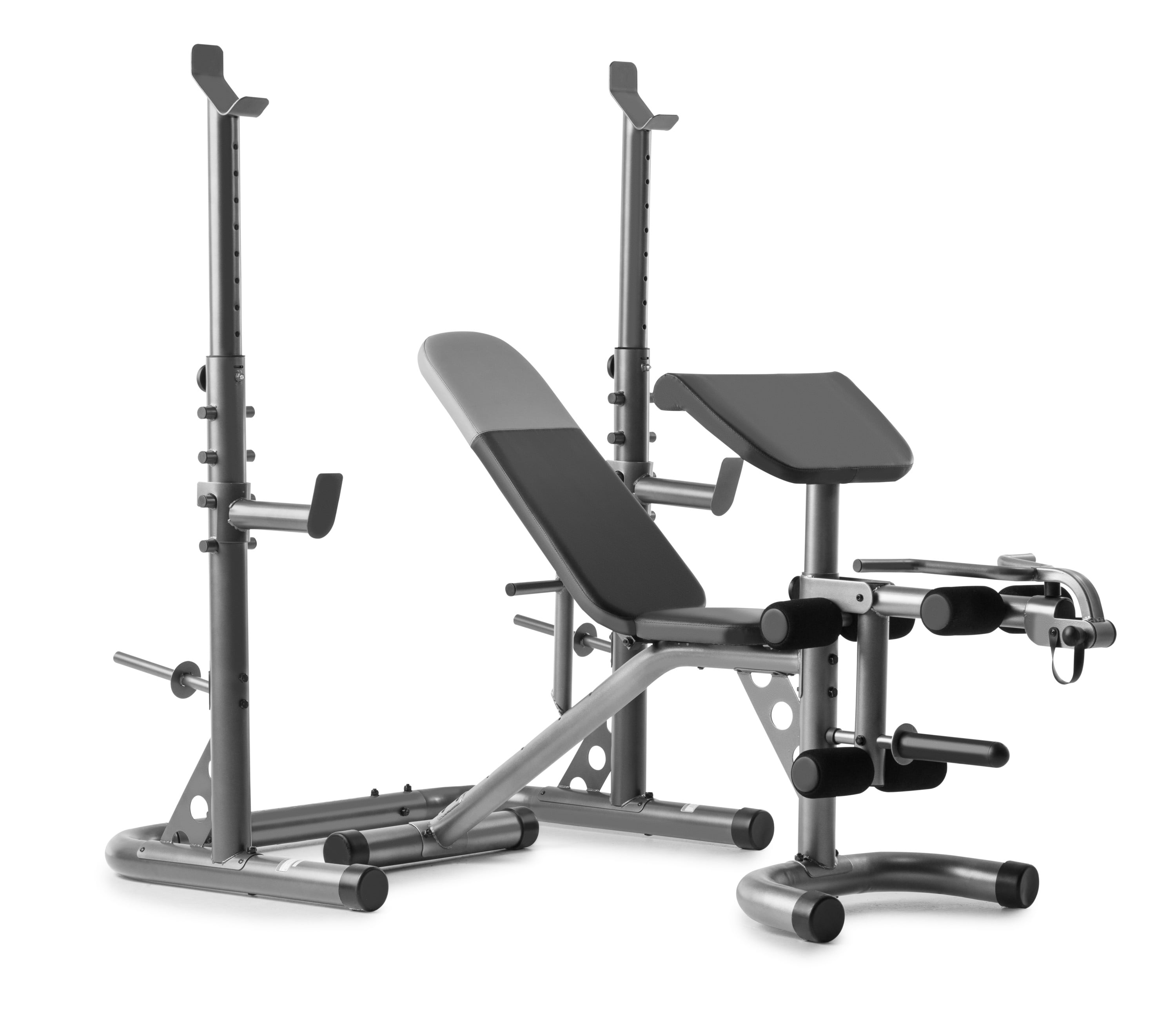 Gold's Gym XRS 20 Olympic Utility Bench Weight Home Gym Total Body Workout Set 