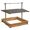 thumbnail image 4 of Tierra Garden Children's Wooden Sandbox with Retractable Roof, 56 x 56 x 52 Inches, 4 of 10