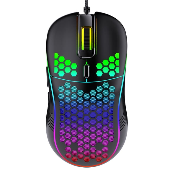 RGB lightweight gaming wired mouse with 7200 DPI, adjustable in 4 levels and 6 keys, programmable for PC/laptop