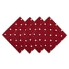 DII 18x18" Printed Polka Dot Cotton Napkin, Pack of 4, Perfect for Dining Room, Holiday Parties, and Everyday Use - Red Base White Dots