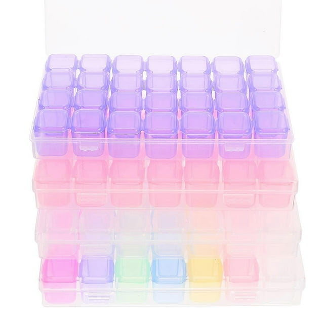 Clear Makeup Organizer with Independent Grid Storage for Cosmetics and Beads PP Materia